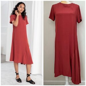 & Other Stories Asymmetrical Midi Shirt Dress Size US 2 EU 34